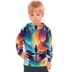 Starry Night Wanderlust: A Whimsical Adventure Kids  Hooded Pullover