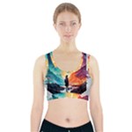 Starry Night Wanderlust: A Whimsical Adventure Sports Bra With Pocket