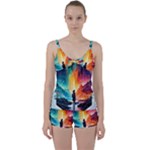 Starry Night Wanderlust: A Whimsical Adventure Tie Front Two Piece Tankini