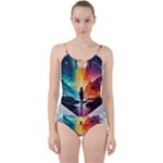 Starry Night Wanderlust: A Whimsical Adventure Cut Out Top Tankini Set
