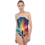 Starry Night Wanderlust: A Whimsical Adventure Classic One Shoulder Swimsuit