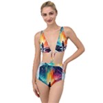 Starry Night Wanderlust: A Whimsical Adventure Tied Up Two Piece Swimsuit