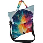 Starry Night Wanderlust: A Whimsical Adventure Fold Over Handle Tote Bag