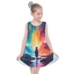 Starry Night Wanderlust: A Whimsical Adventure Kids  Summer Dress