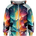 Starry Night Wanderlust: A Whimsical Adventure Kids  Zipper Hoodie Without Drawstring