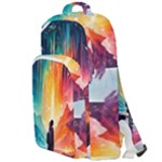 Starry Night Wanderlust: A Whimsical Adventure Double Compartment Backpack