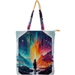 Starry Night Wanderlust: A Whimsical Adventure Double Zip Up Tote Bag