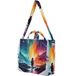 Starry Night Wanderlust: A Whimsical Adventure Square Shoulder Tote Bag