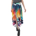 Starry Night Wanderlust: A Whimsical Adventure Velour Split Maxi Skirt