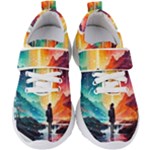 Starry Night Wanderlust: A Whimsical Adventure Kids  Velcro Strap Shoes