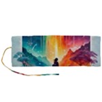 Starry Night Wanderlust: A Whimsical Adventure Roll Up Canvas Pencil Holder (M)