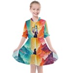 Starry Night Wanderlust: A Whimsical Adventure Kids  All Frills Chiffon Dress
