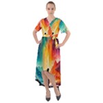 Starry Night Wanderlust: A Whimsical Adventure Front Wrap High Low Dress