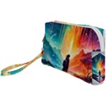 Starry Night Wanderlust: A Whimsical Adventure Wristlet Pouch Bag (Small)