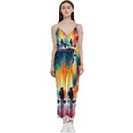 Starry Night Wanderlust: A Whimsical Adventure V-Neck Camisole Jumpsuit