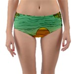Painting Colors Box Green Reversible Mid-Waist Bikini Bottoms