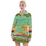 Painting Colors Box Green Women s Long Sleeve Casual Dress