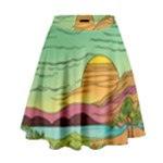 Painting Colors Box Green High Waist Skirt