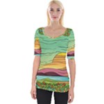 Painting Colors Box Green Wide Neckline T-Shirt