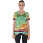 Painting Colors Box Green Cut Out Side Drop T-Shirt