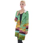 Painting Colors Box Green Hooded Pocket Cardigan