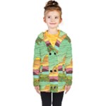 Painting Colors Box Green Kids  Double Breasted Button Coat