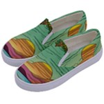 Painting Colors Box Green Kids  Canvas Slip Ons