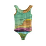 Painting Colors Box Green Kids  Frill Swimsuit