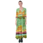 Painting Colors Box Green Button Up Maxi Dress