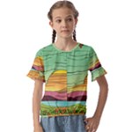 Painting Colors Box Green Kids  Cuff Sleeve Scrunch Bottom T-Shirt