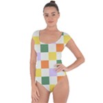 Board Pictures Chess Background Short Sleeve Leotard 