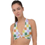Board Pictures Chess Background Halter Plunge Bikini Top