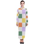 Board Pictures Chess Background Turtleneck Maxi Dress