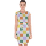 Board Pictures Chess Background Capsleeve Drawstring Dress 