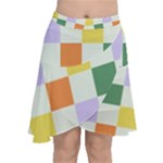 Board Pictures Chess Background Chiffon Wrap Front Skirt