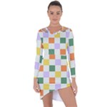 Board Pictures Chess Background Asymmetric Cut-Out Shift Dress