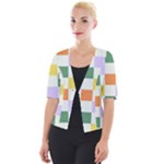 Board Pictures Chess Background Cropped Button Cardigan