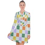 Board Pictures Chess Background Long Sleeve Panel Dress