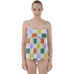 Board Pictures Chess Background Twist Front Tankini Set