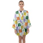 Board Pictures Chess Background Long Sleeve Satin Kimono