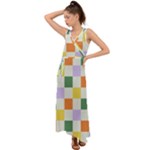 Board Pictures Chess Background V-Neck Chiffon Maxi Dress