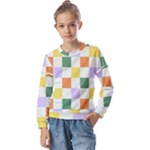 Board Pictures Chess Background Kids  Long Sleeve T-Shirt with Frill 