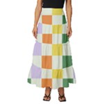 Board Pictures Chess Background Tiered Ruffle Maxi Skirt