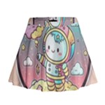 Boy Astronaut Cotton Candy Childhood Fantasy Tale Literature Planet Universe Kawaii Nature Cute Clou Mini Flare Skirt