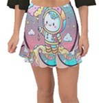 Boy Astronaut Cotton Candy Childhood Fantasy Tale Literature Planet Universe Kawaii Nature Cute Clou Fishtail Mini Chiffon Skirt