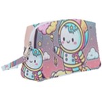Boy Astronaut Cotton Candy Childhood Fantasy Tale Literature Planet Universe Kawaii Nature Cute Clou Wristlet Pouch Bag (Large)