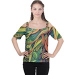 Outdoors Night Setting Scene Forest Woods Light Moonlight Nature Wilderness Leaves Branches Abstract Cutout Shoulder T-Shirt
