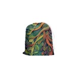 Outdoors Night Setting Scene Forest Woods Light Moonlight Nature Wilderness Leaves Branches Abstract Drawstring Pouch (XS)