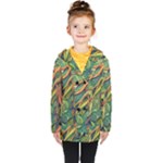 Outdoors Night Setting Scene Forest Woods Light Moonlight Nature Wilderness Leaves Branches Abstract Kids  Double Breasted Button Coat