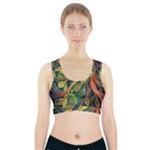 Outdoors Night Setting Scene Forest Woods Light Moonlight Nature Wilderness Leaves Branches Abstract Sports Bra With Pocket